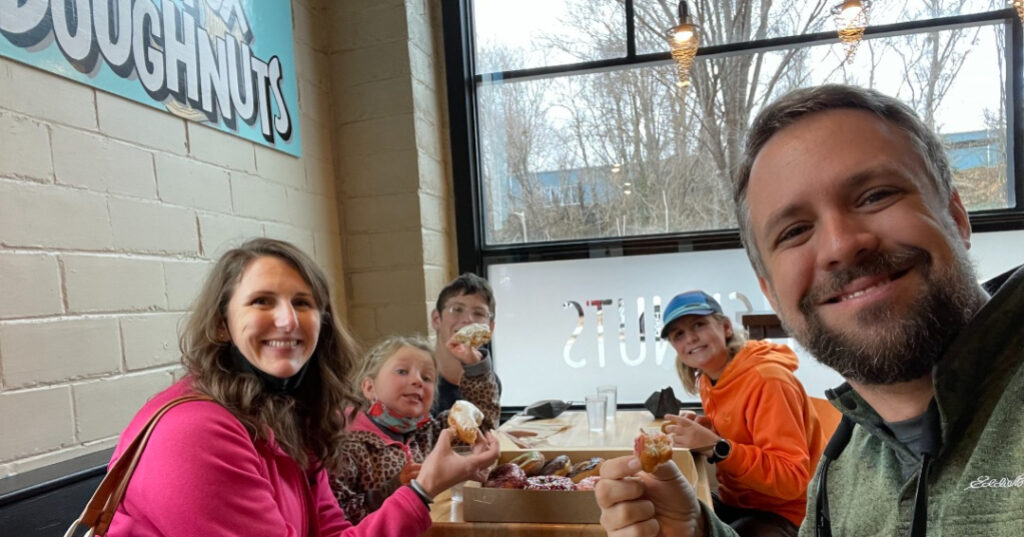 family weekend getaway in Asheville, vortex doughnuts