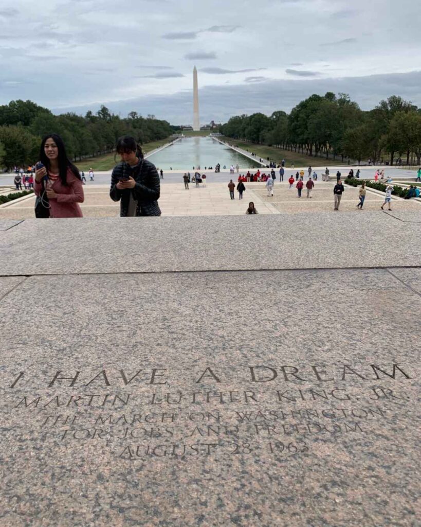 Washington DC family vacation, MLK engraving