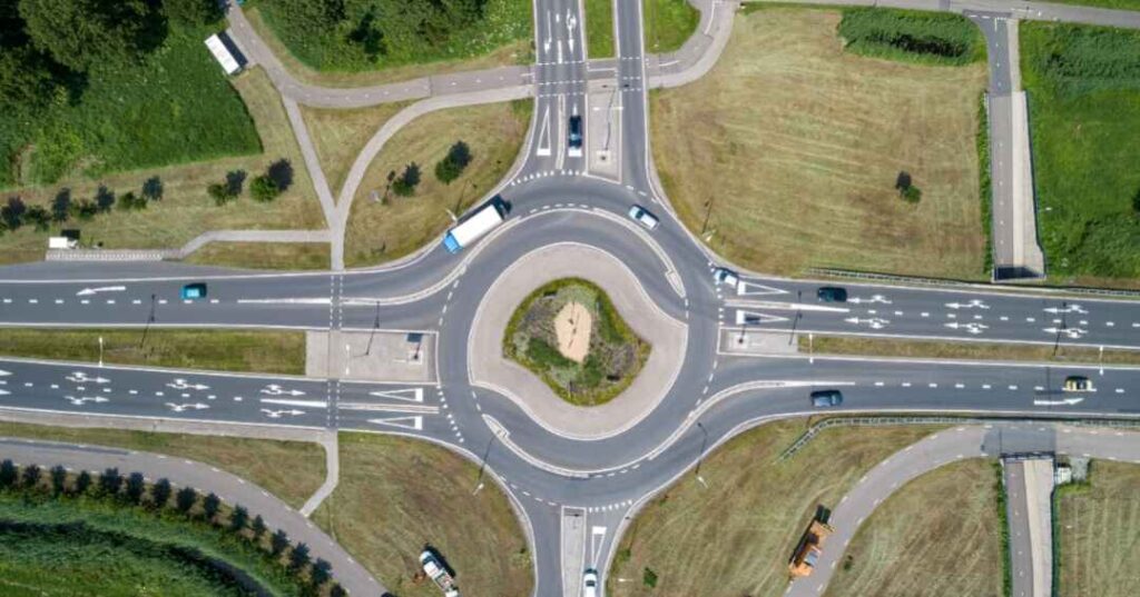 What sie of the road do they drive on in Ireland? roundabouts