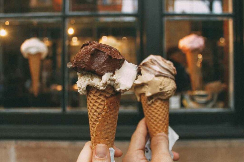 gelato in italy, 2 cones