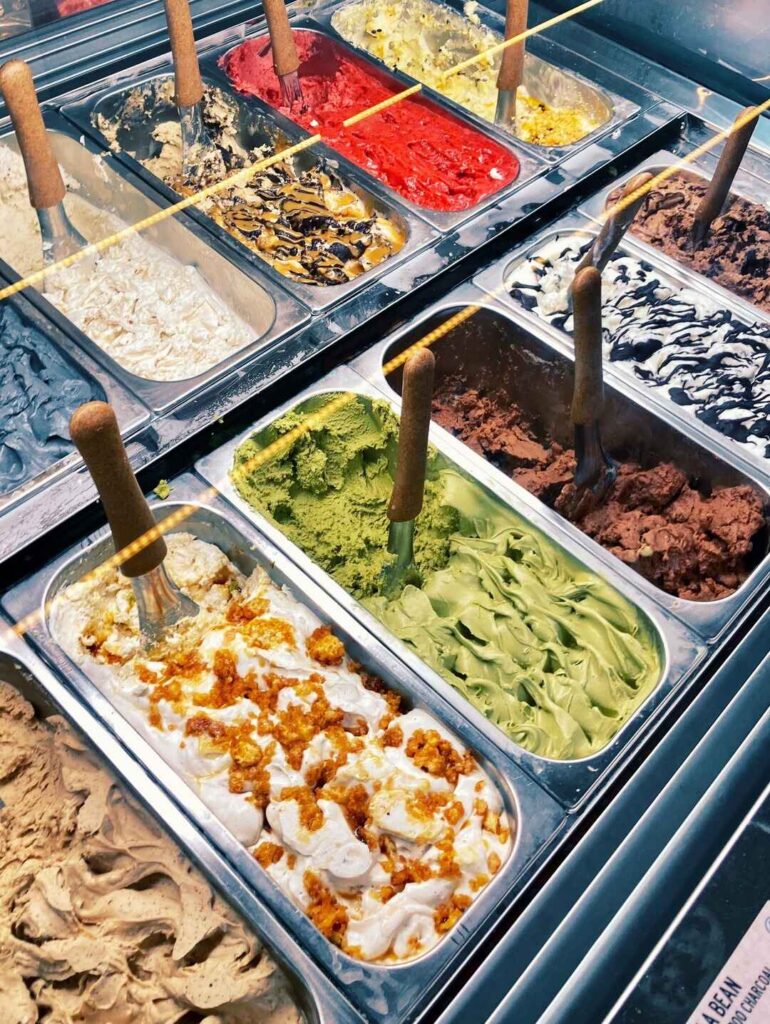 gelato in italy, trays