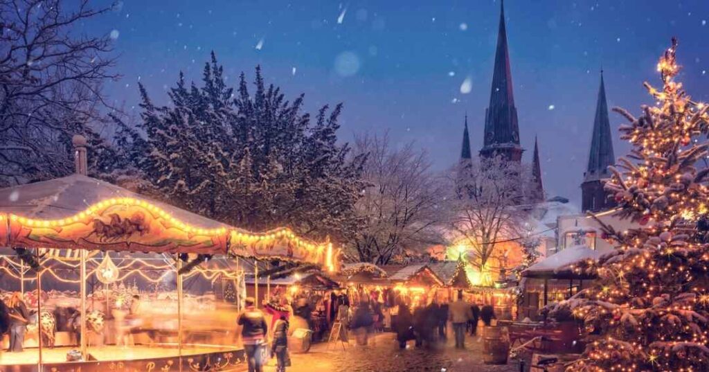 winter European Christmas Market